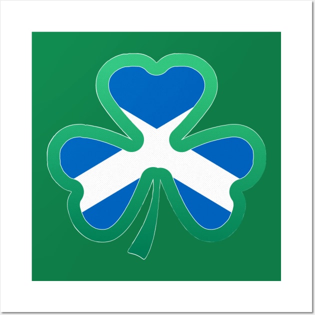 Scottish Flag for st patricks day, Irish Shamrock Wall Art by Myteeshirts